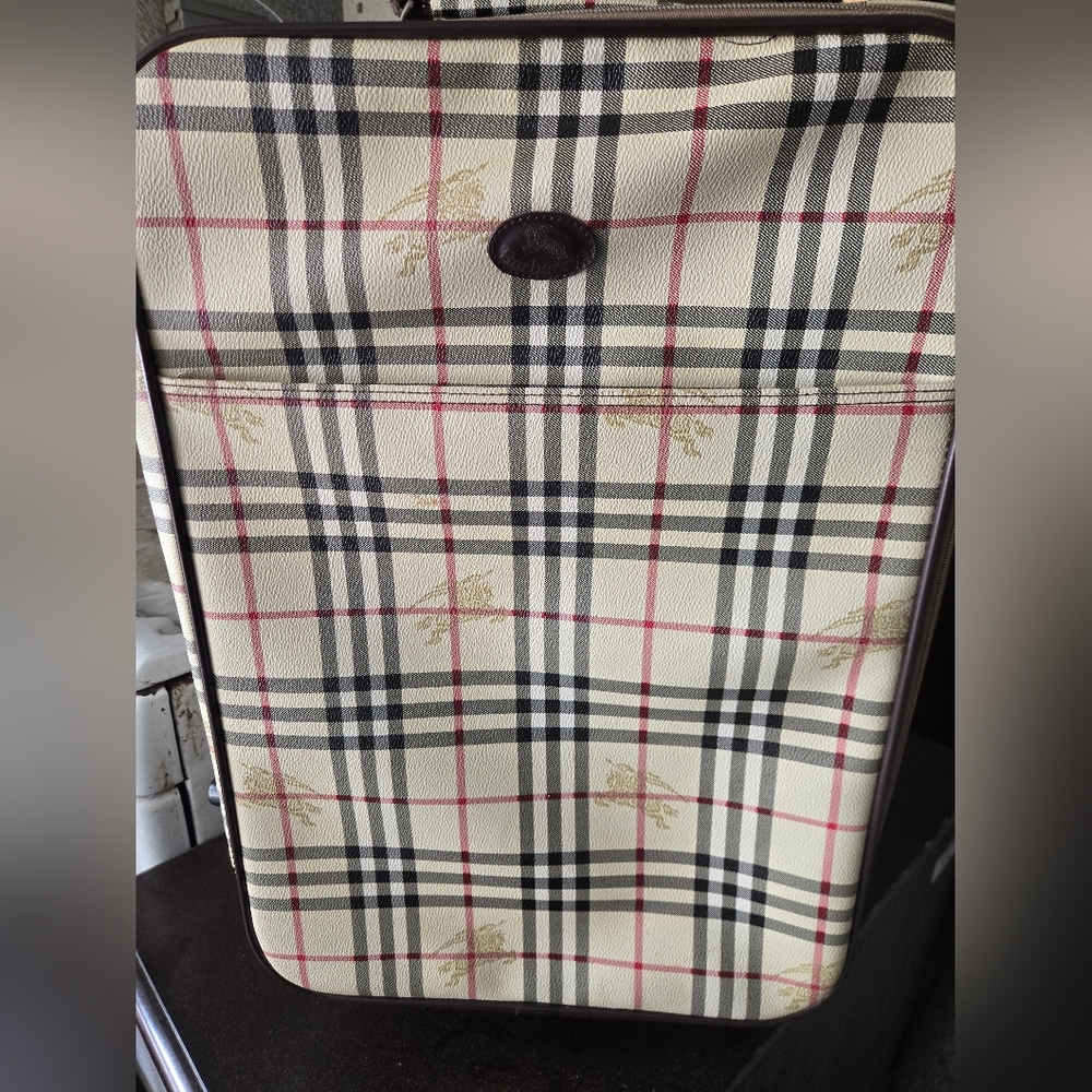 Burberry Beige and Black Check Travel Bag